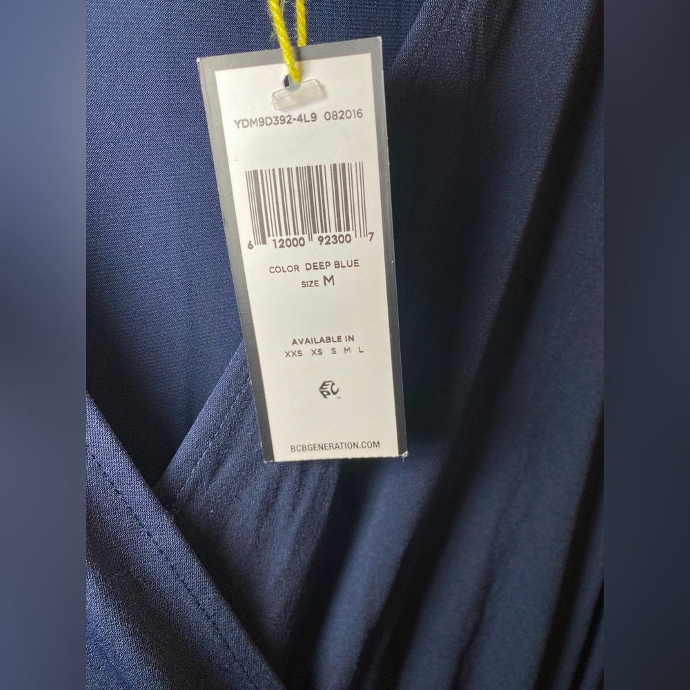 BCBGeneration Deep Blue Mesh Long Sleeve Jumpsuit size M New with Tag - Picture 6 of 9